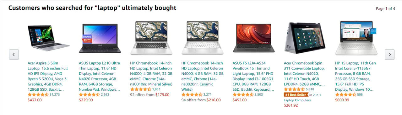 Amazon laptop upselling