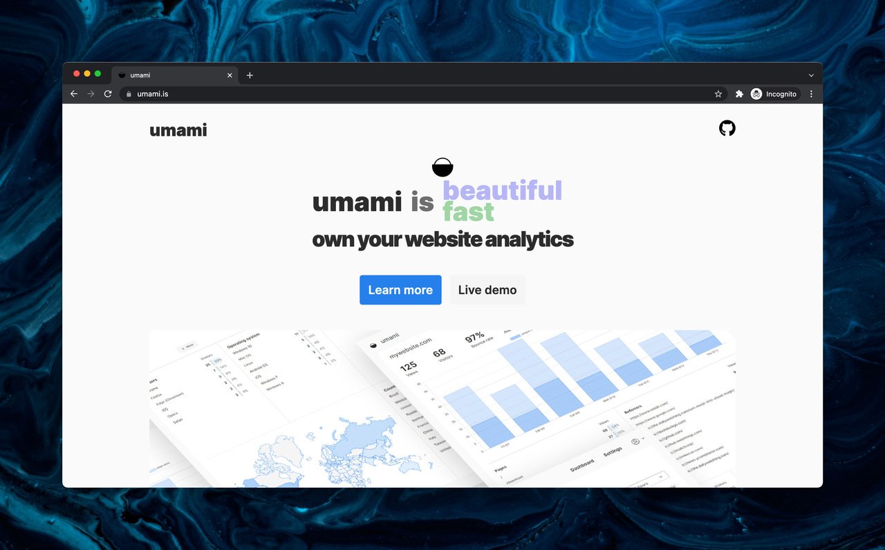 Umami free Goole Analytics alternative