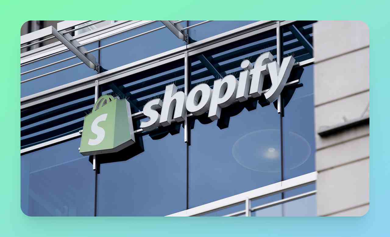 Shopify office in Canada showing the logo of the ecommerce platform at the door
