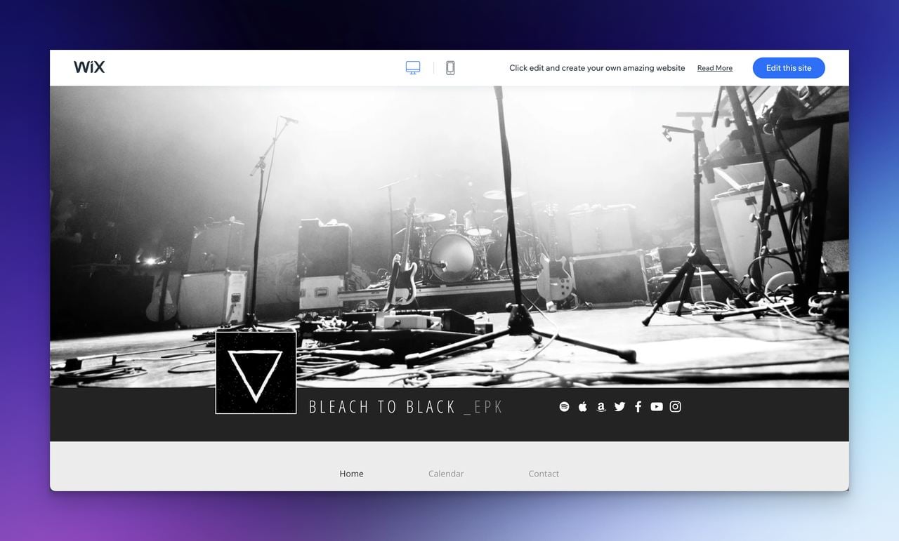 Wix Music Band Websie Template
