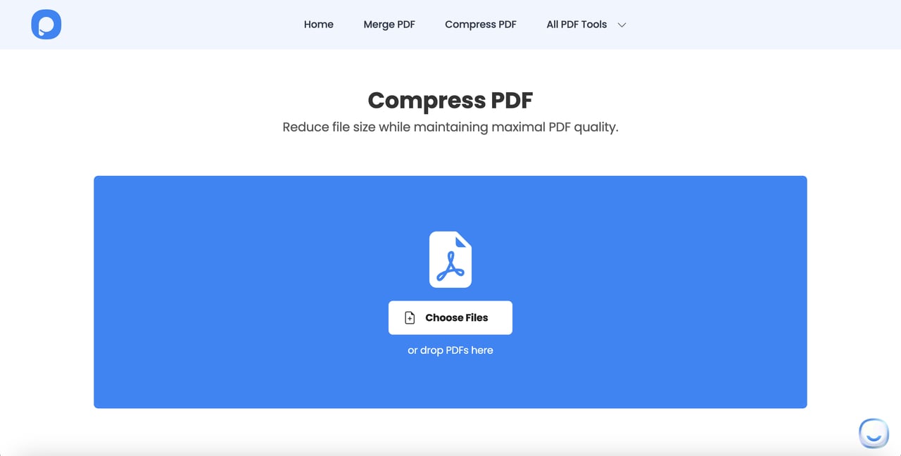 Popupsmart Compress PDF page