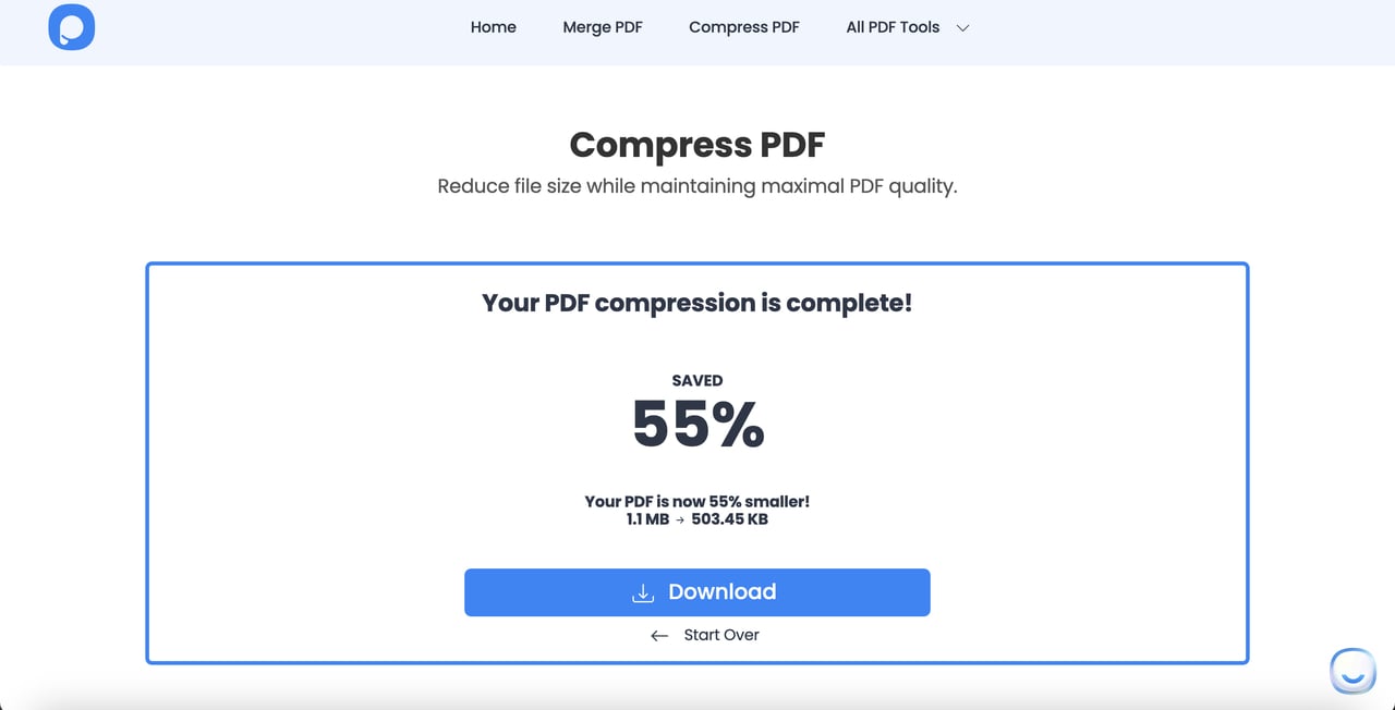 the completed compression process