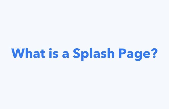 what is a splash page