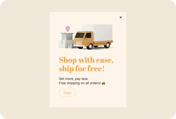 Announce Free Shipping