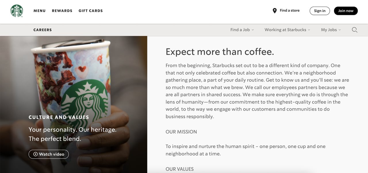 Starbucks benzersiz satış vaadi örneği