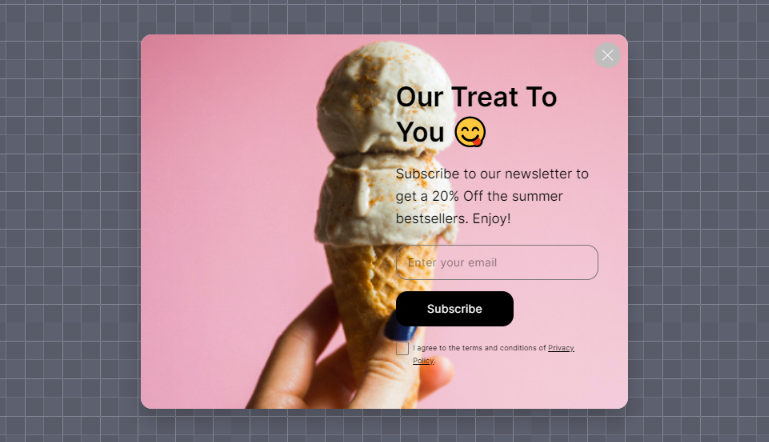 yaz popup formu örneği