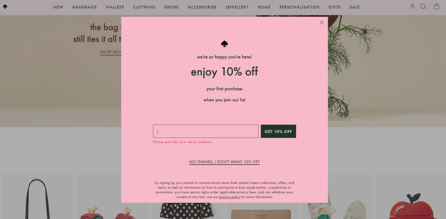 Kate Spade promosyon pop-up