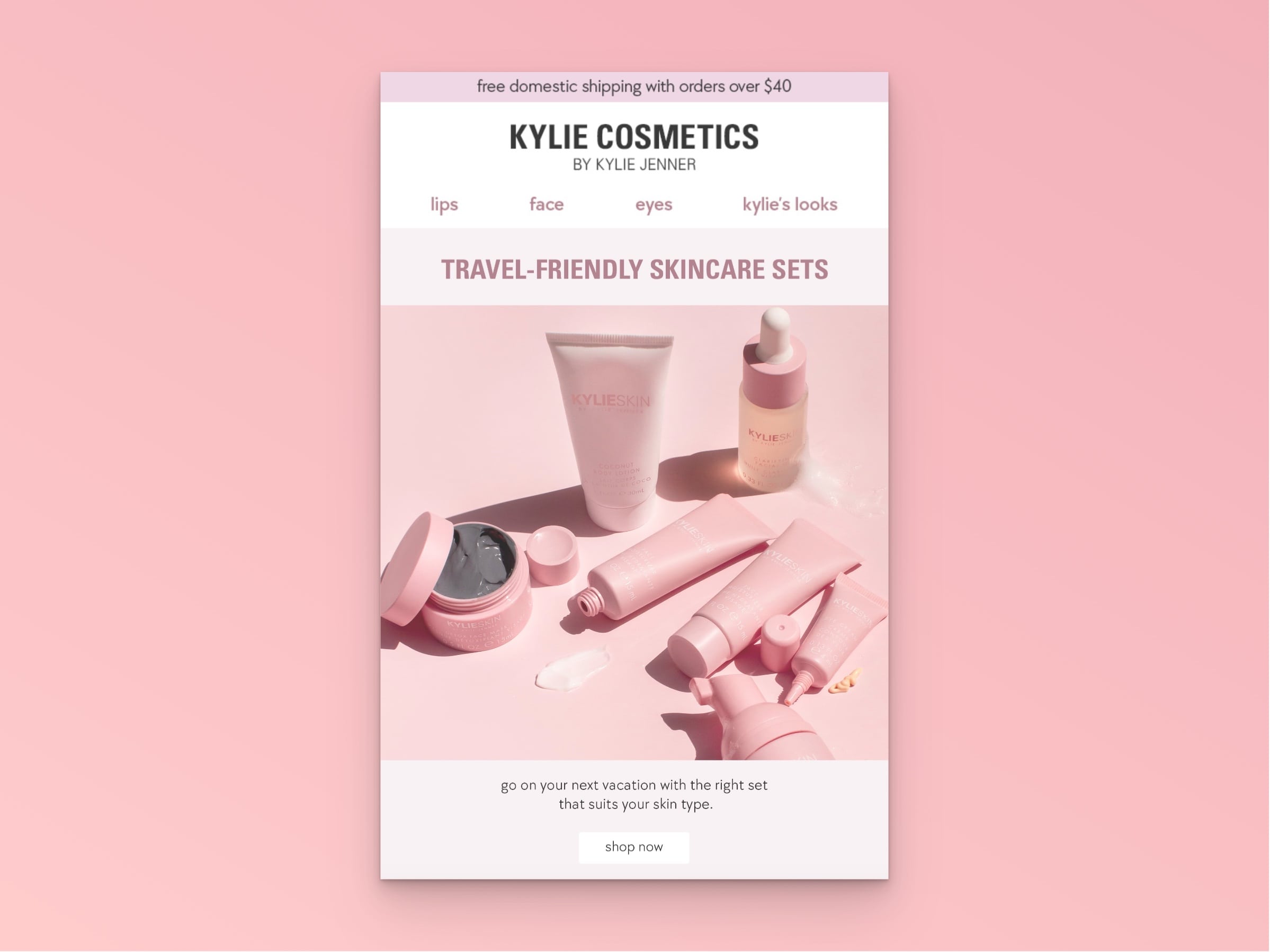Kylie Cosmetics'den Shopify e-posta pazarlama örneği