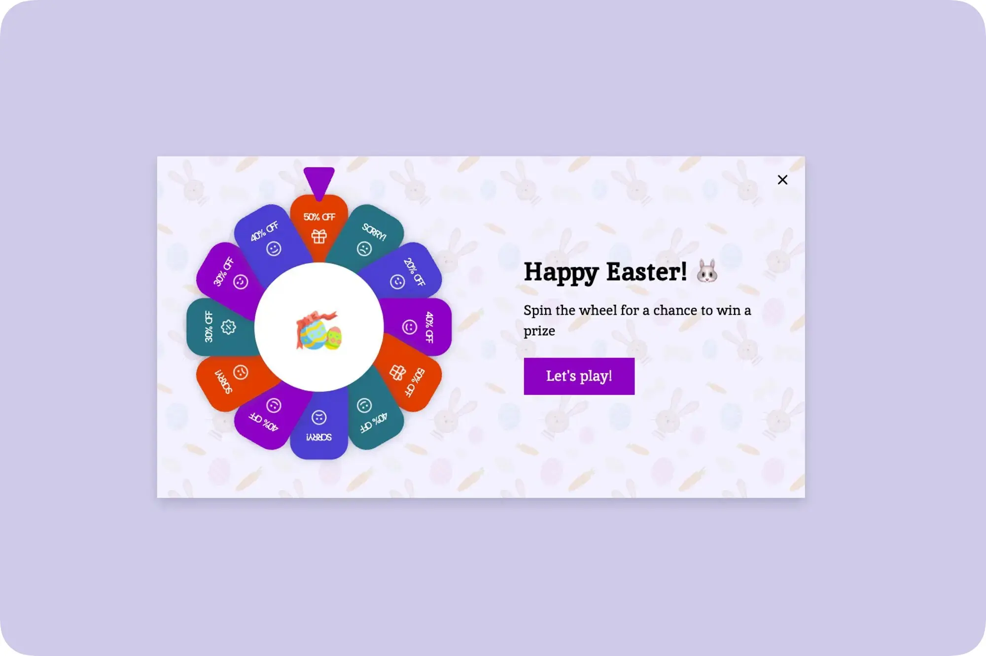 social share gamification popup