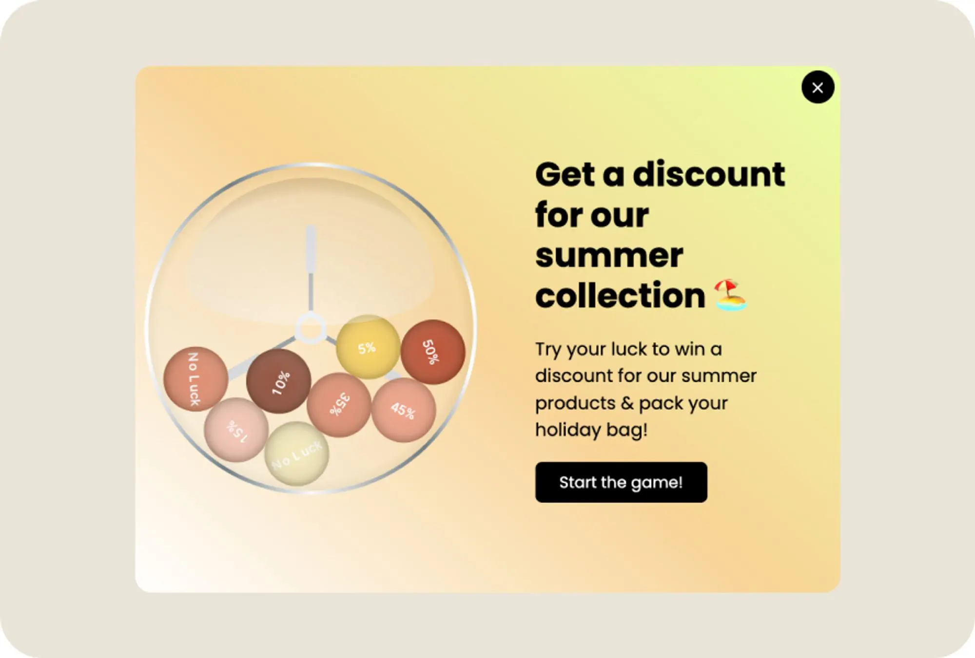 social share gamification popup