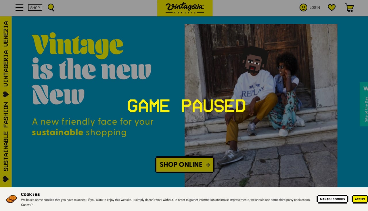 vintageria shopify çerez bildirim penceresi