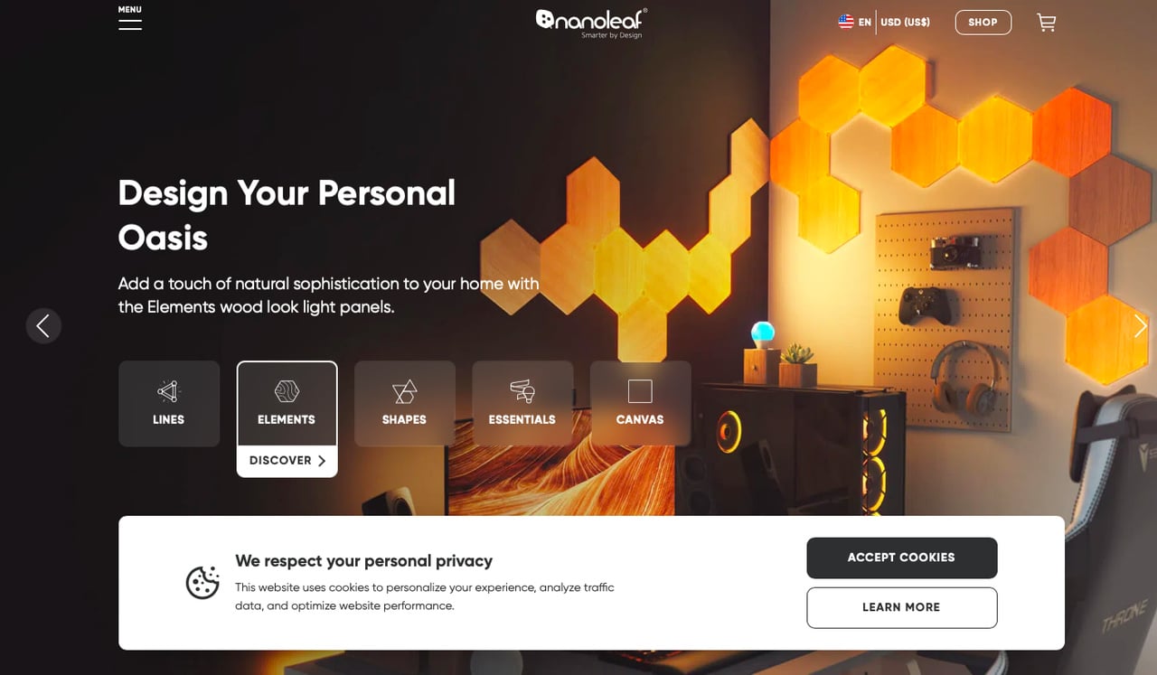 nanoleaf shopify popup