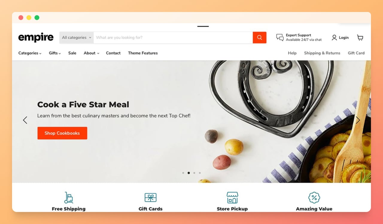 Empire adında bir Shopify teması