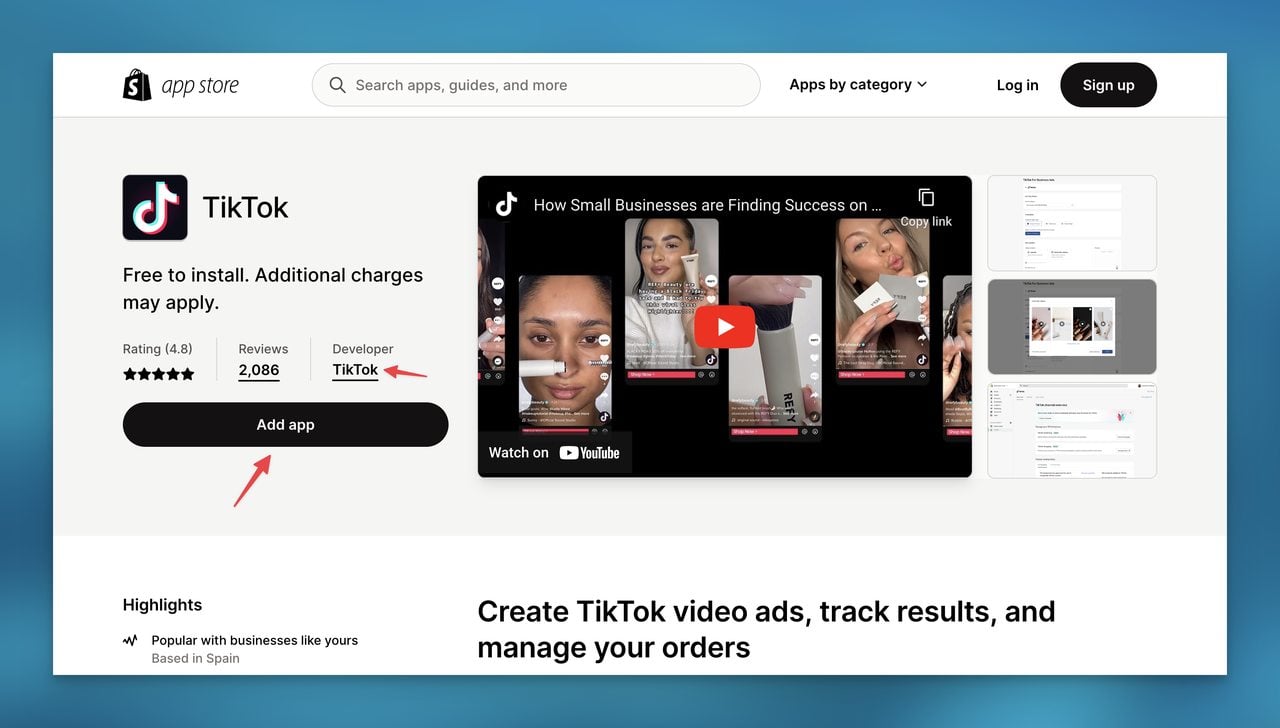 TikTok'u Shopify için yüklemenin ilk adımı