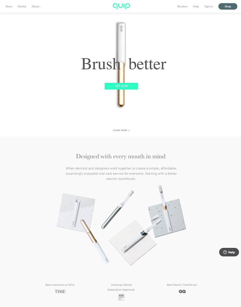 Quip landing page example