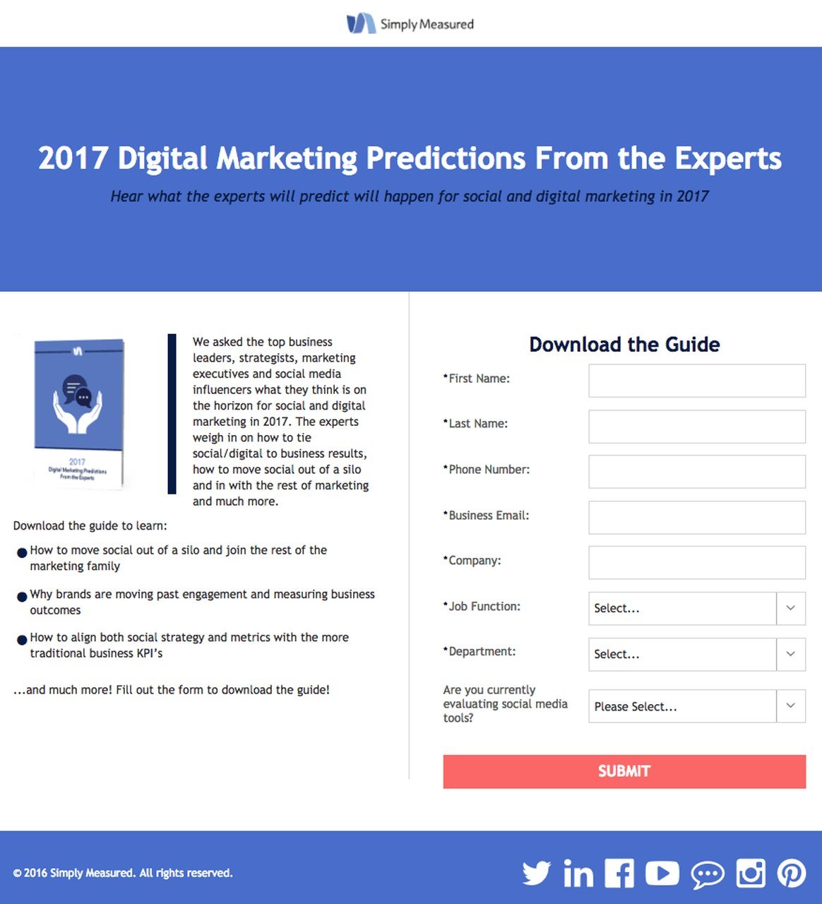 Present your product's benefits in your landing page like simply measured business