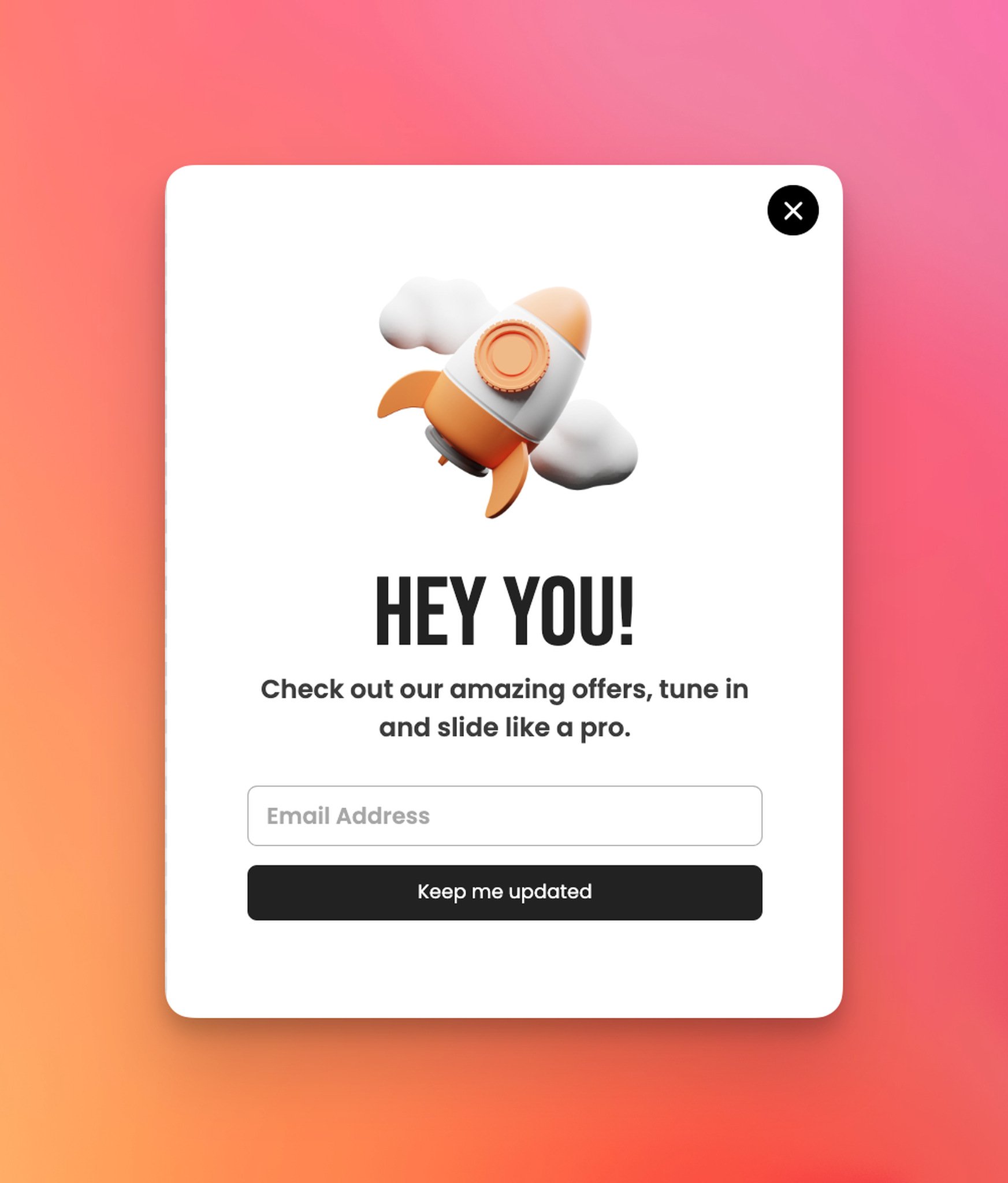 Popupsmart'ın ikinci favori popup şablonu