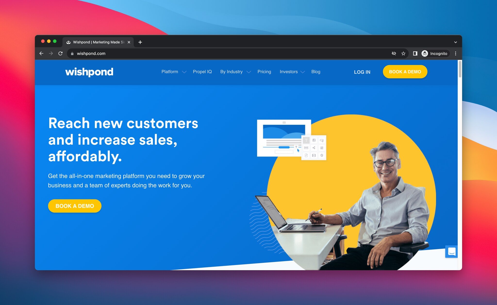 A screenshot of Wishpond’s landing page, featuring a giveaway tool.