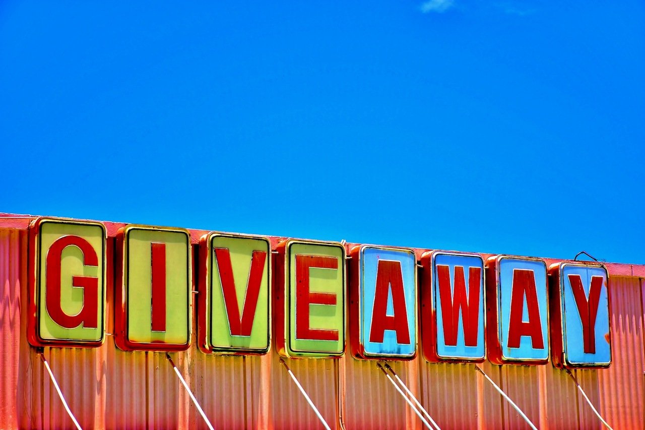a sign with a raffle notice