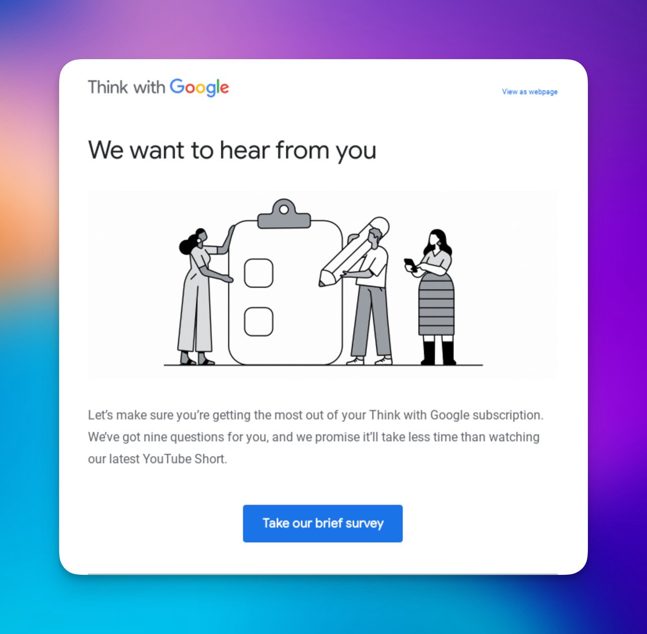 Google değerlendirme e-postası içeriği