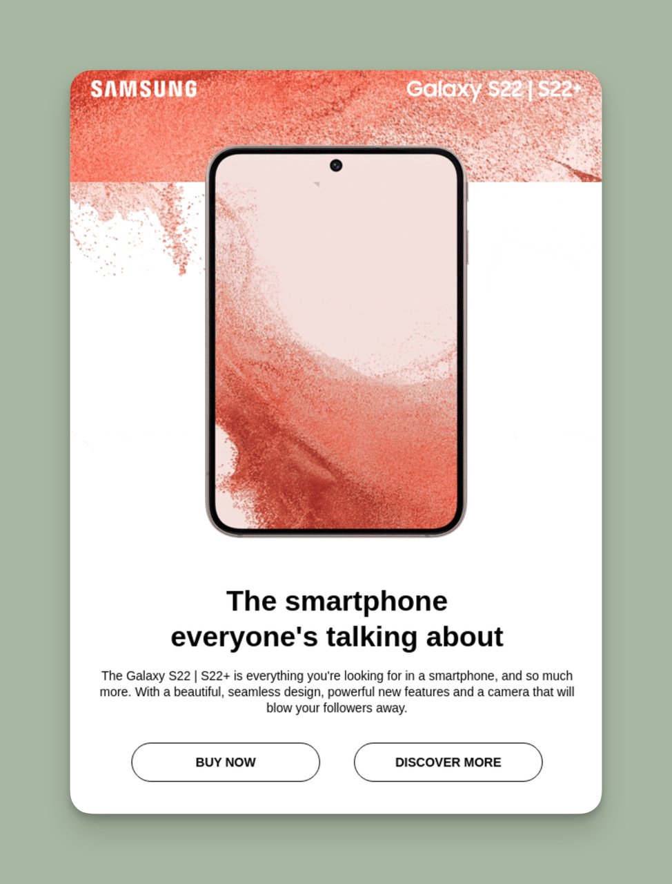 Samsung ürün lansmanı e-posta örneği