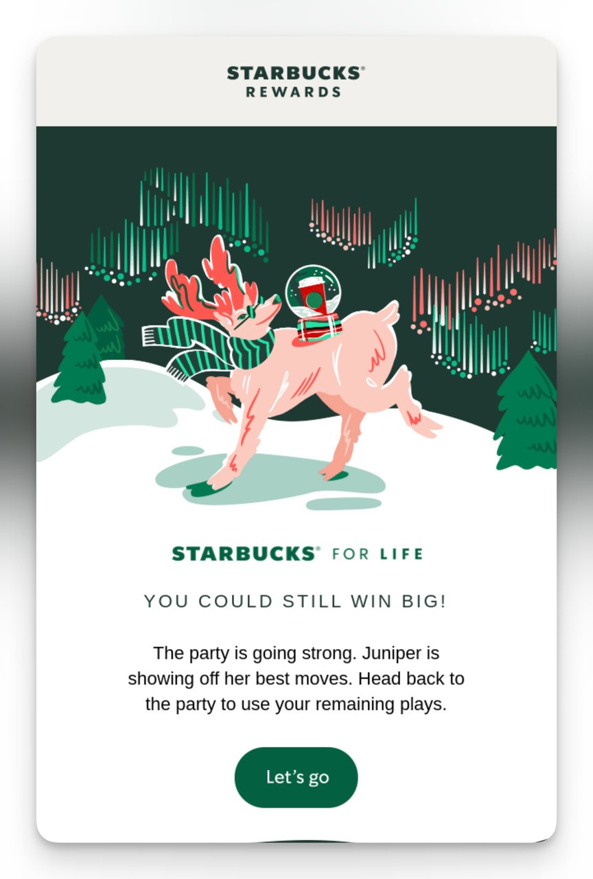 starbucks yarışma e-posta örneği