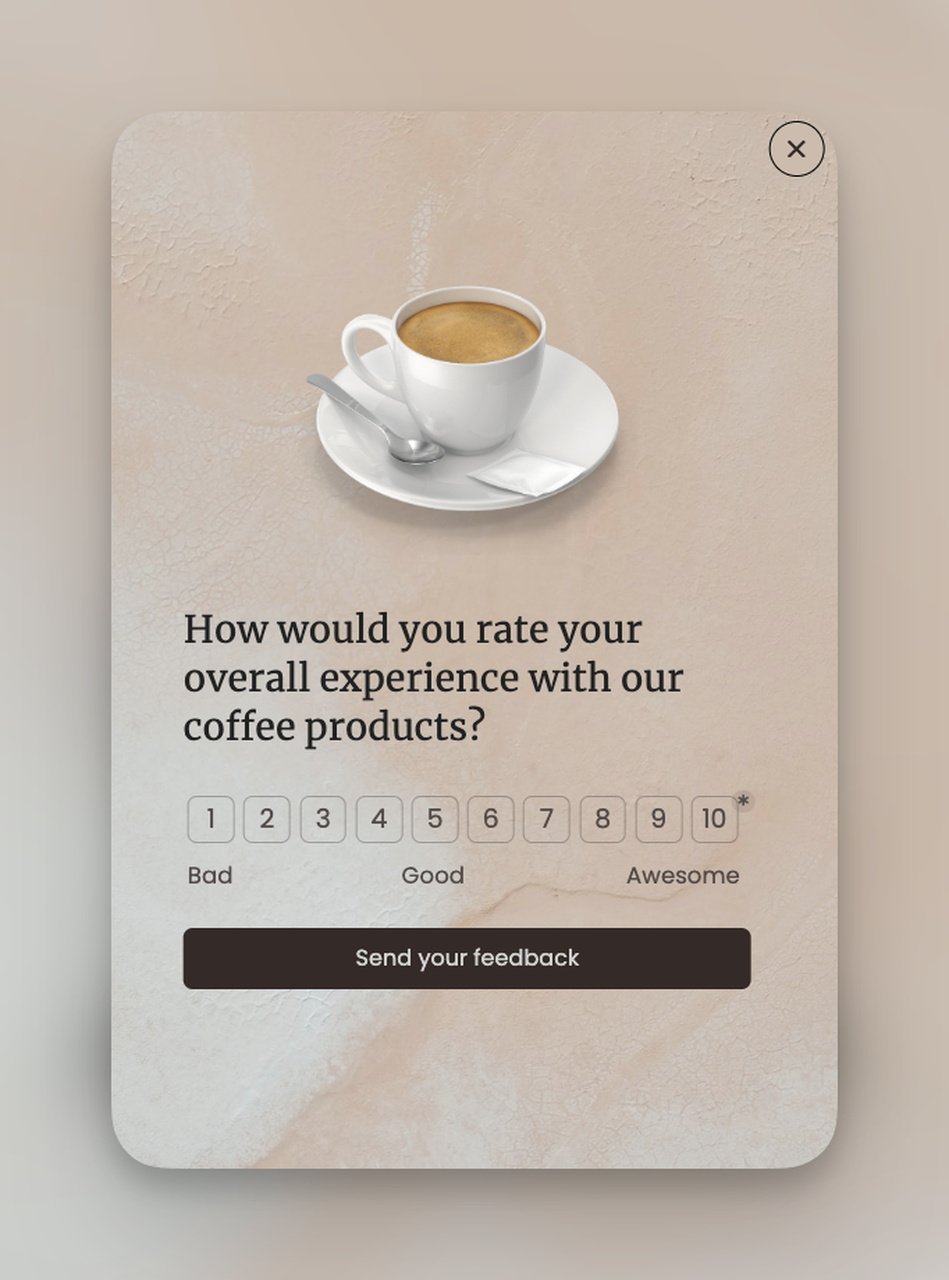 popupsmart örneğinden geri bildirim değerlendirme formu anket popup