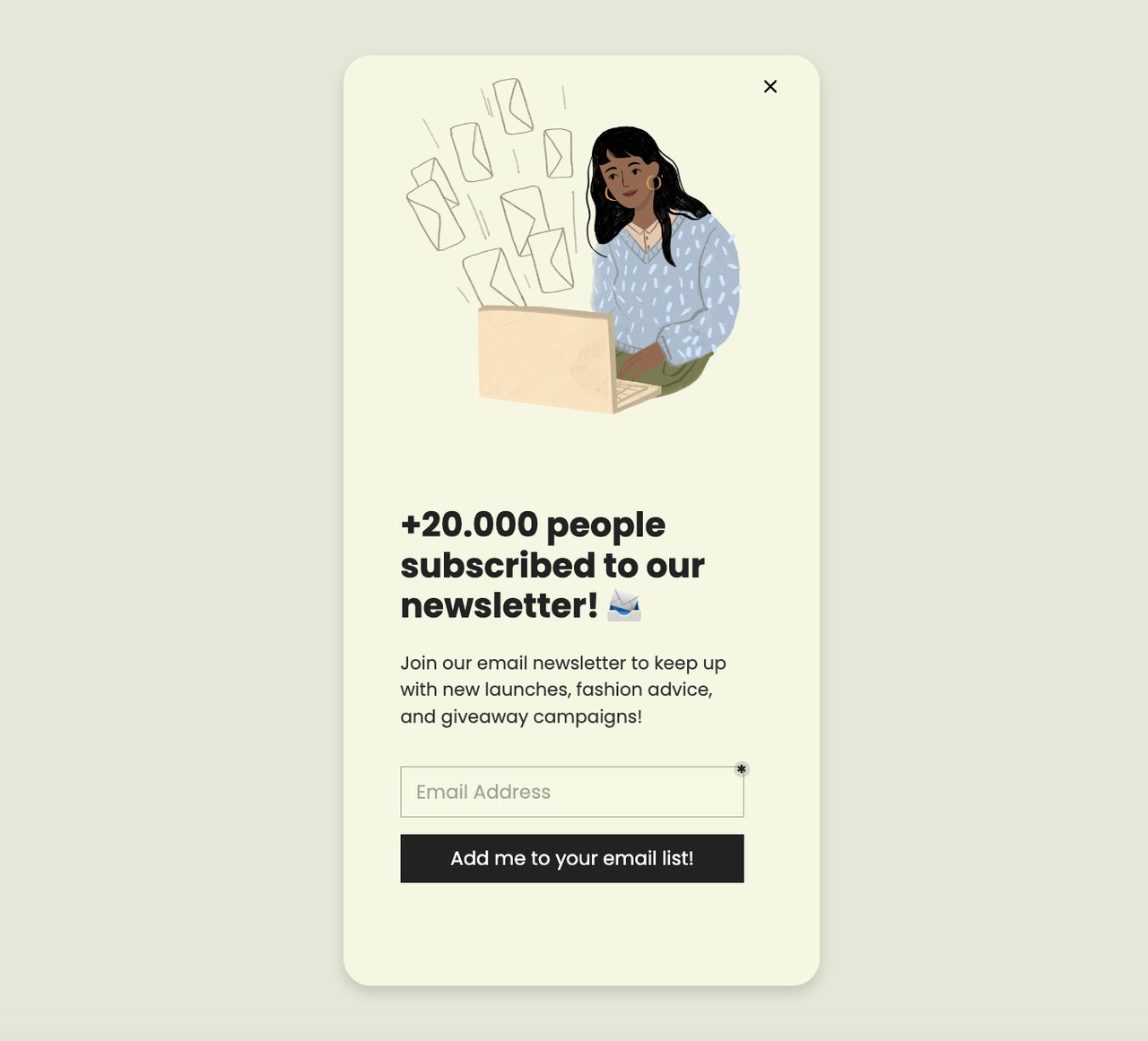 Popupsmart ile sosyal kanıt kayıt formu