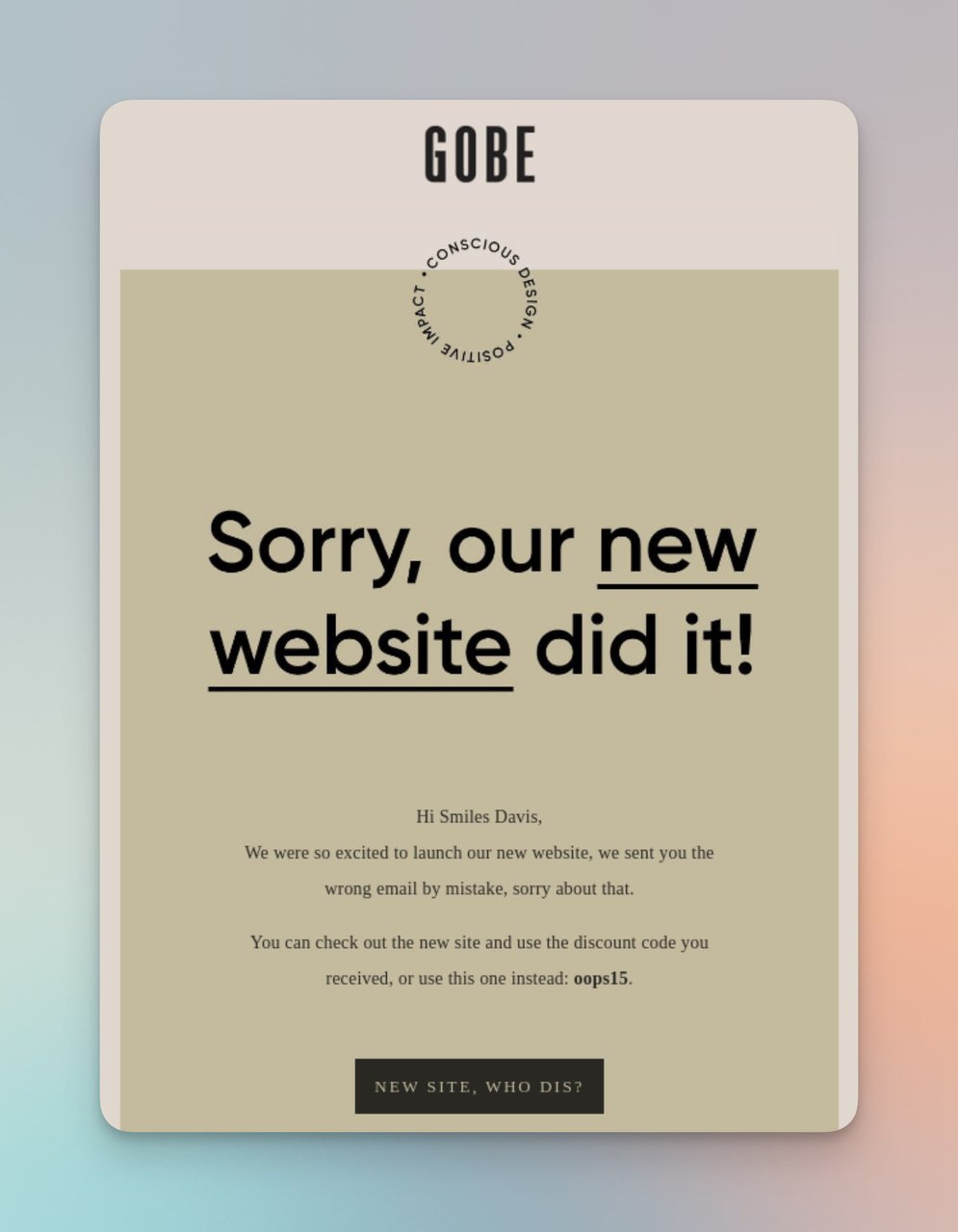 Çok iyi bir başlık içeren GOBE düzeltme e-postası