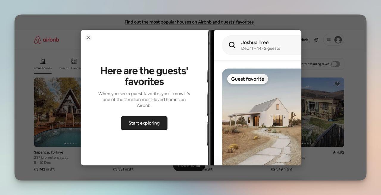 airbnb sosyal kanıt kişiselleştirme örneği