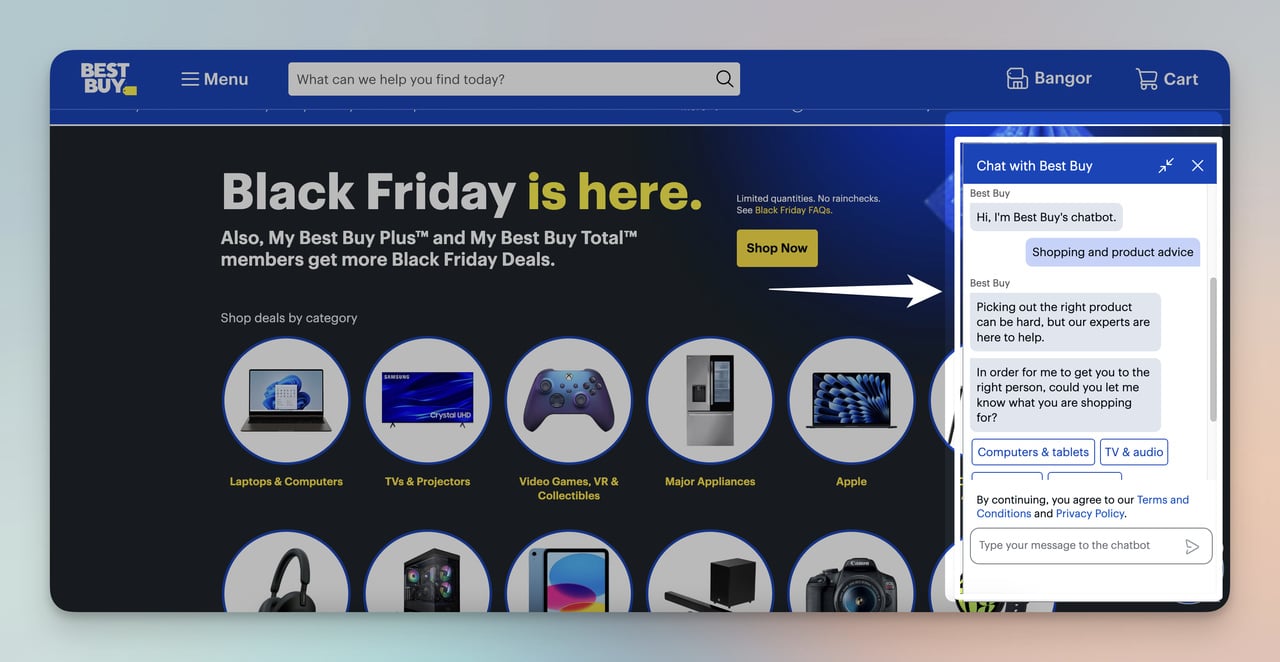 best buy chatbot kişiselleştirme örneği