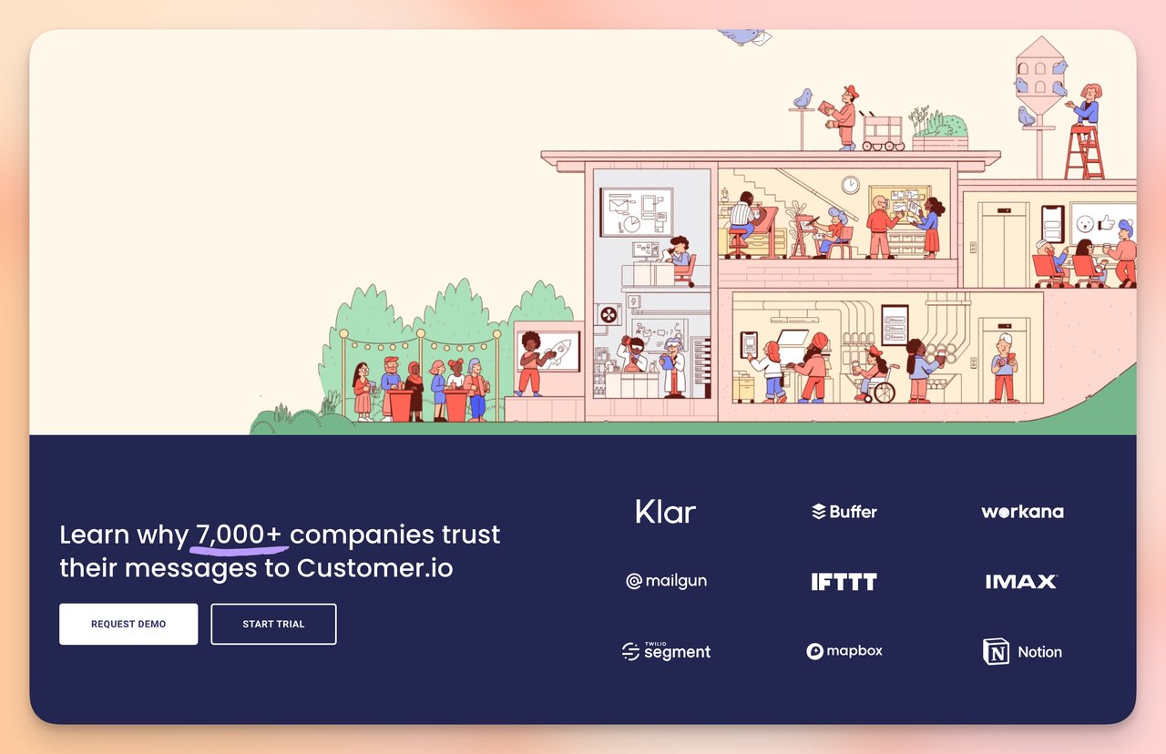 customer.io üye olma sayfası örneği ikinci bölüm