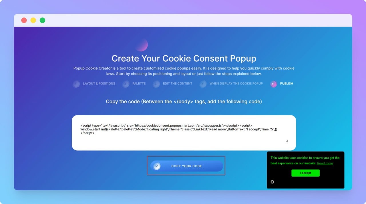 Popupsmart-Shopify-cookie-tool-adım-altı-GDPR-uyumlu-çerez-popup-oluşturma