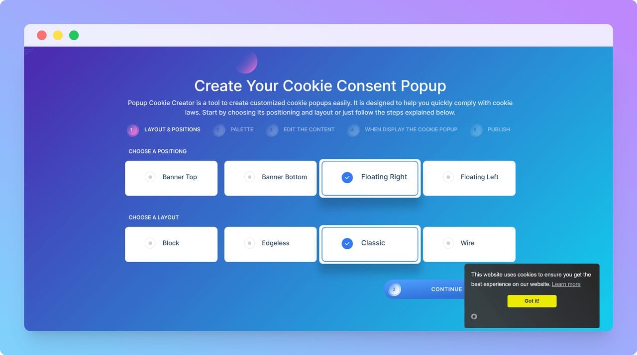 Popupsmart-Shopify-cookie-tool-adım-iki-GDPR-uyumlu-çerez-popup-oluşturma