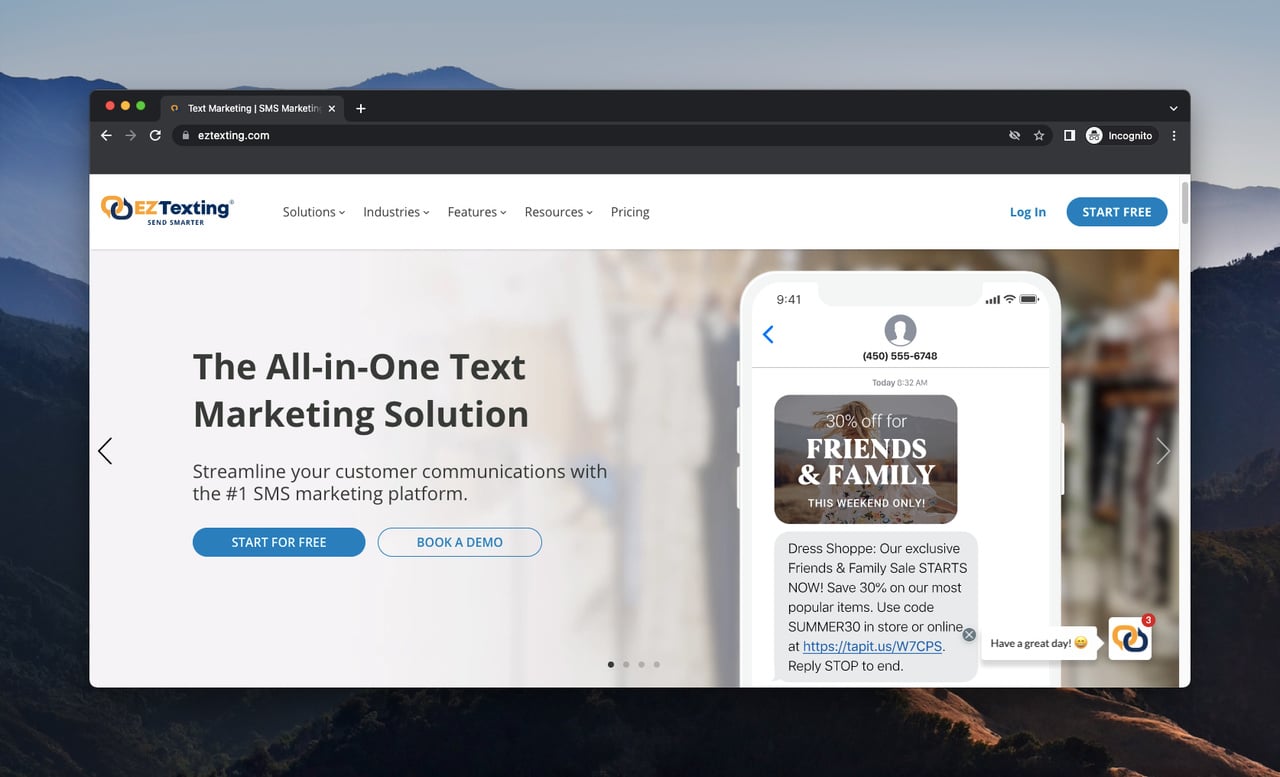 EZ Texting SMS marketing platform with text-to-join and campaign management features
