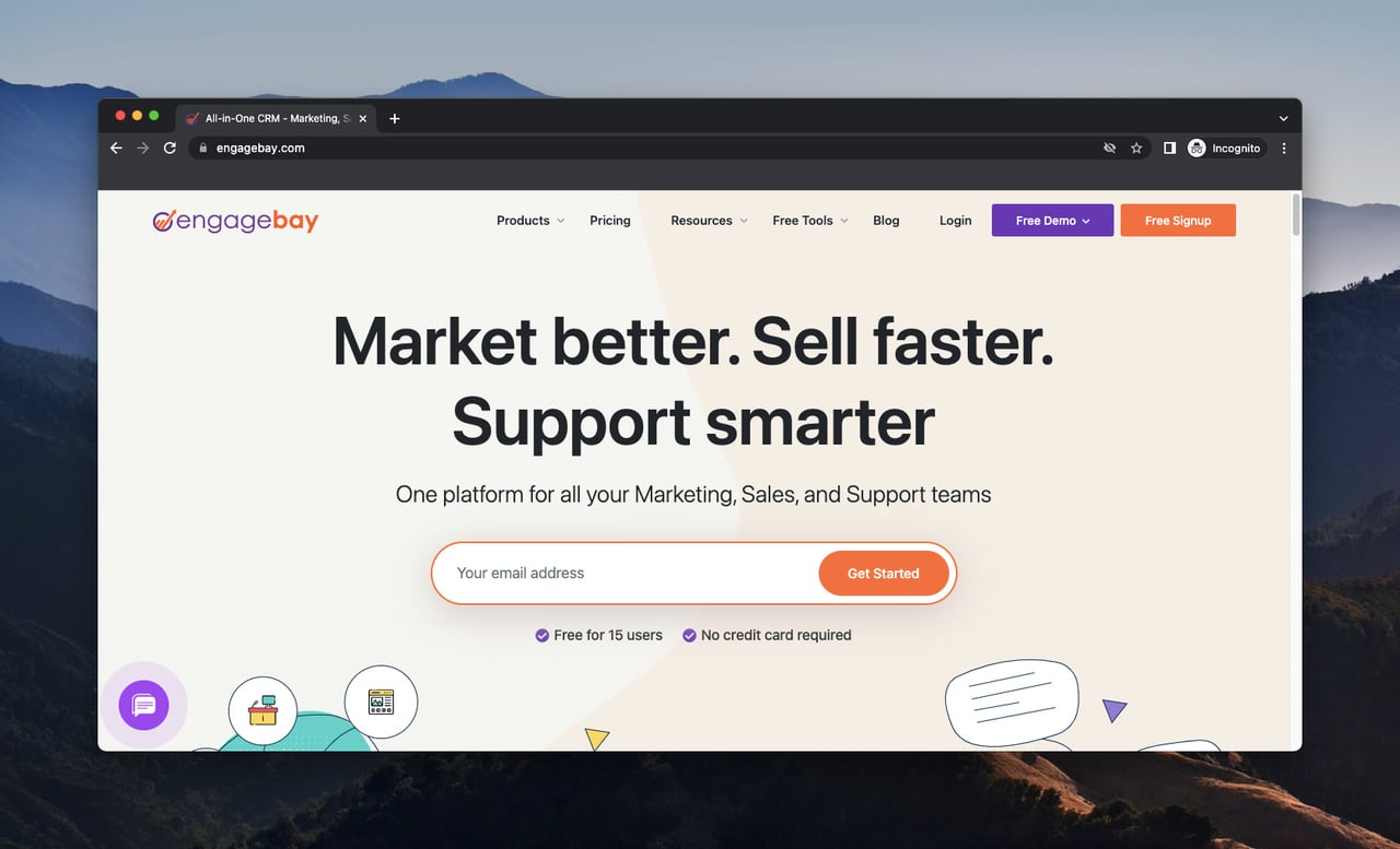 EngageBay all-in-one marketing platform with SMS marketing and CRM features