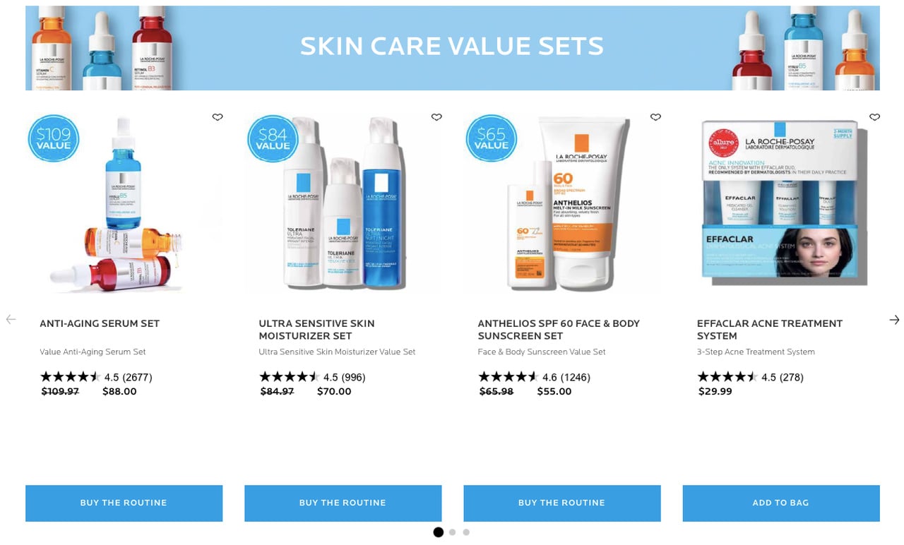 La Roche Posay'in cilt bakım setleri örneği