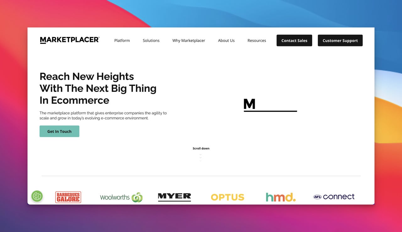 Marketplacer multi-vendor marketplace platform homepage