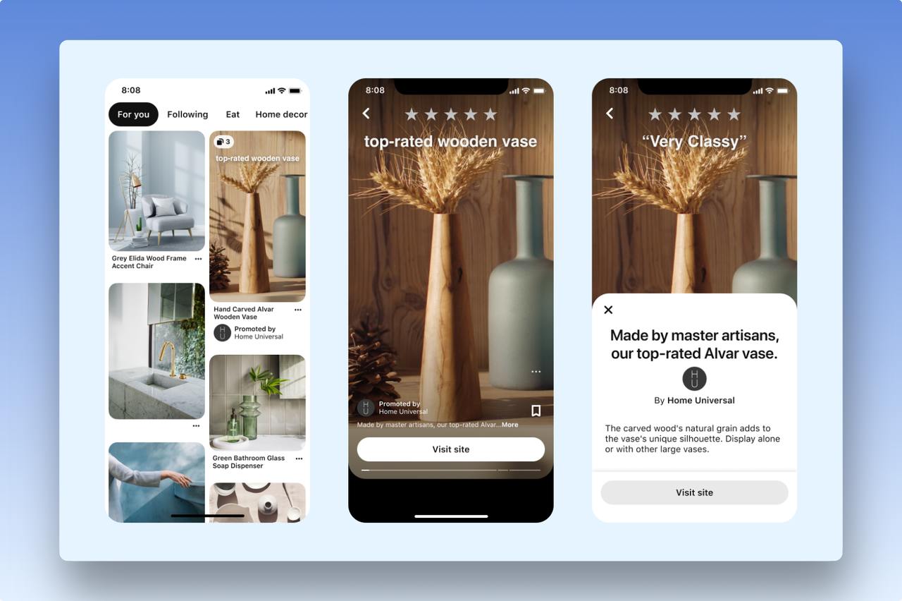 Pinterest-pinleri mobil versiyon