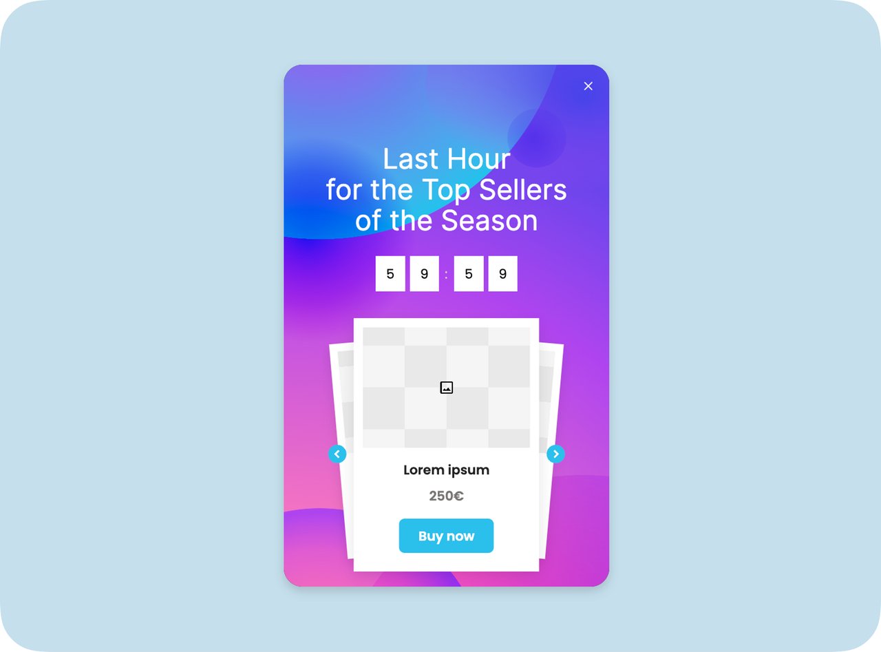 An example of a pop-up that creates a sense of urgency for Shopify