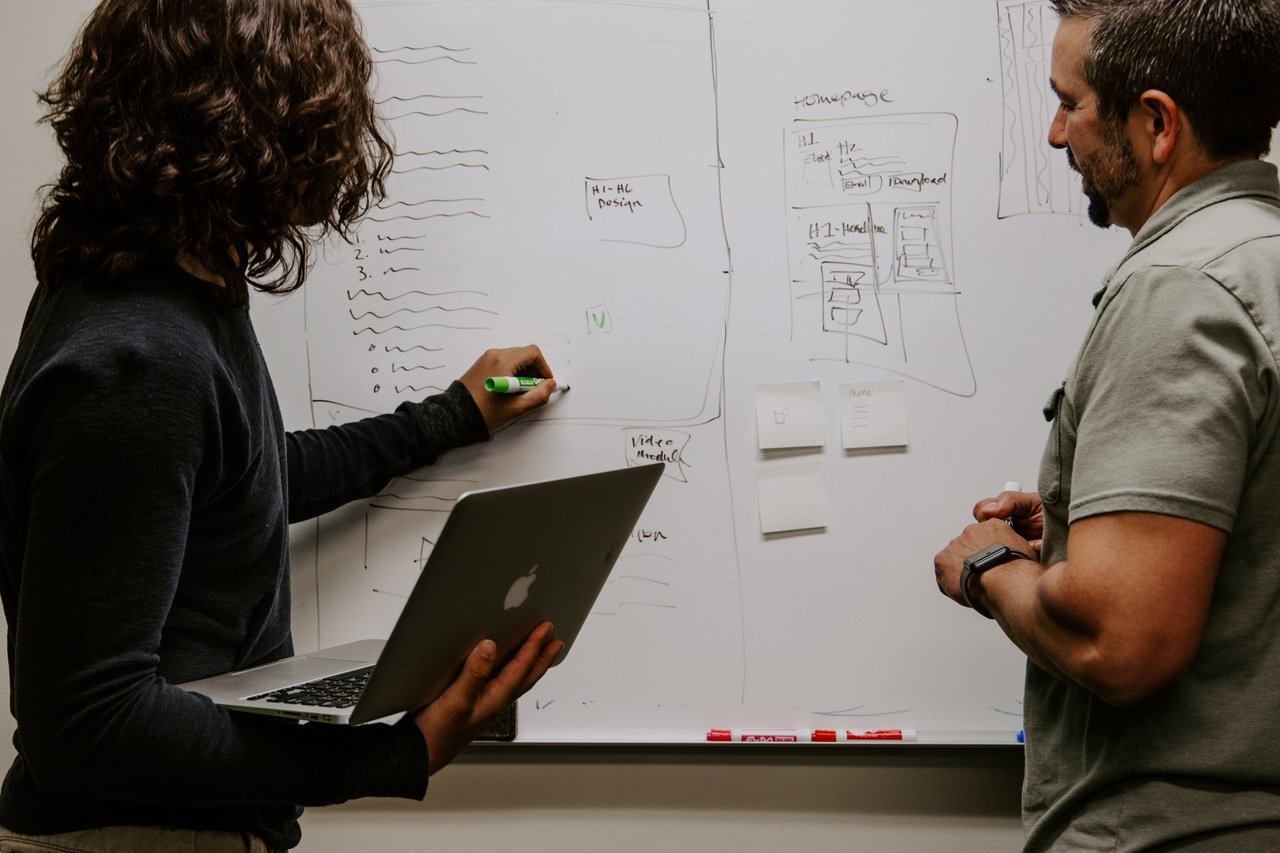 two people who make decisions on marketing strategies