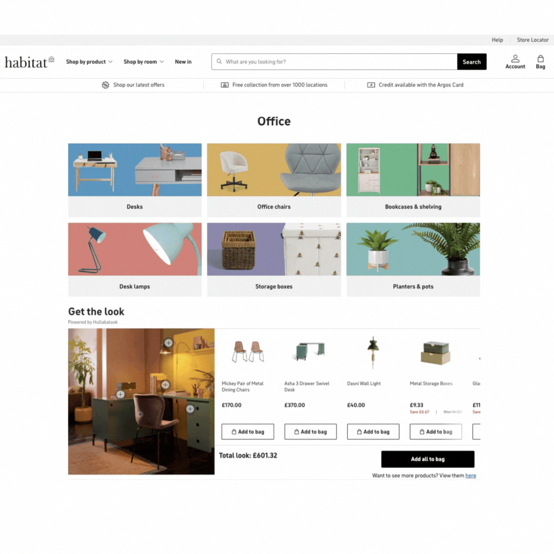 Habitat presell page with product images, styling ideas, customer reviews and FAQ sections