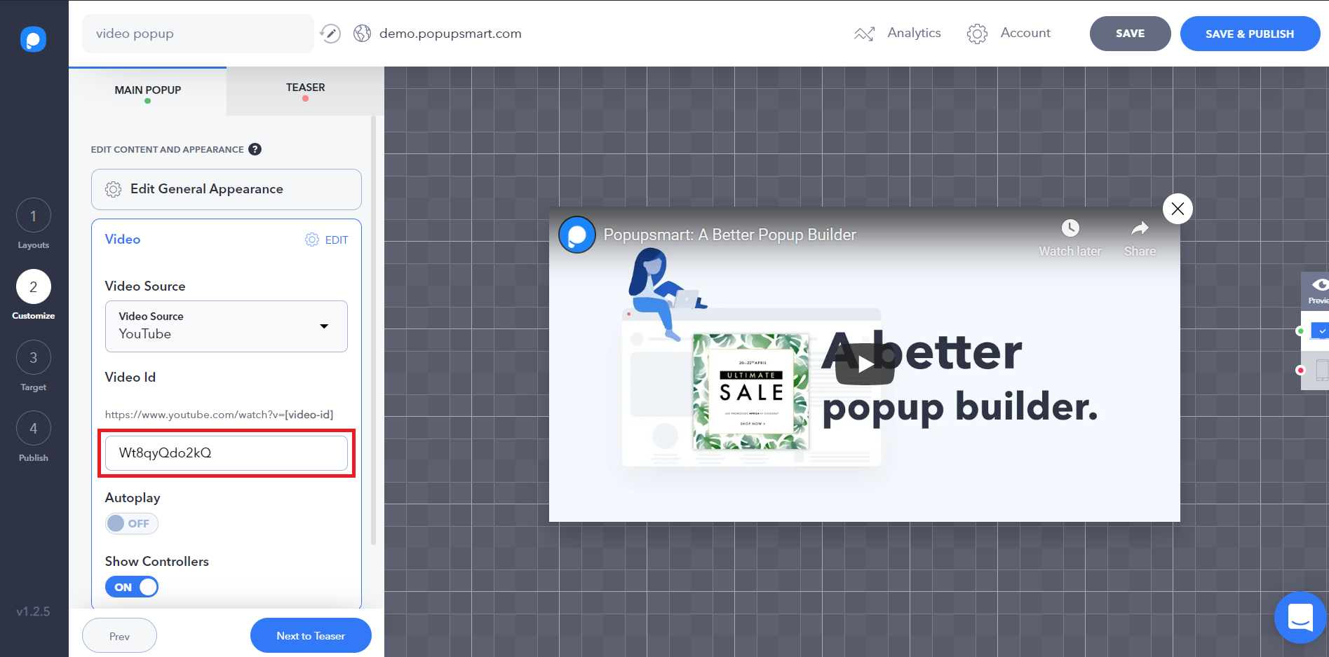 Popupsmart popup oluşturucu