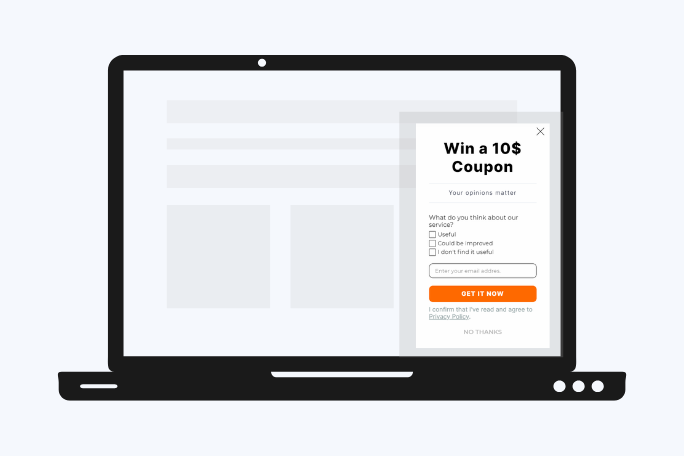 Popup yerleştirme formu örneği