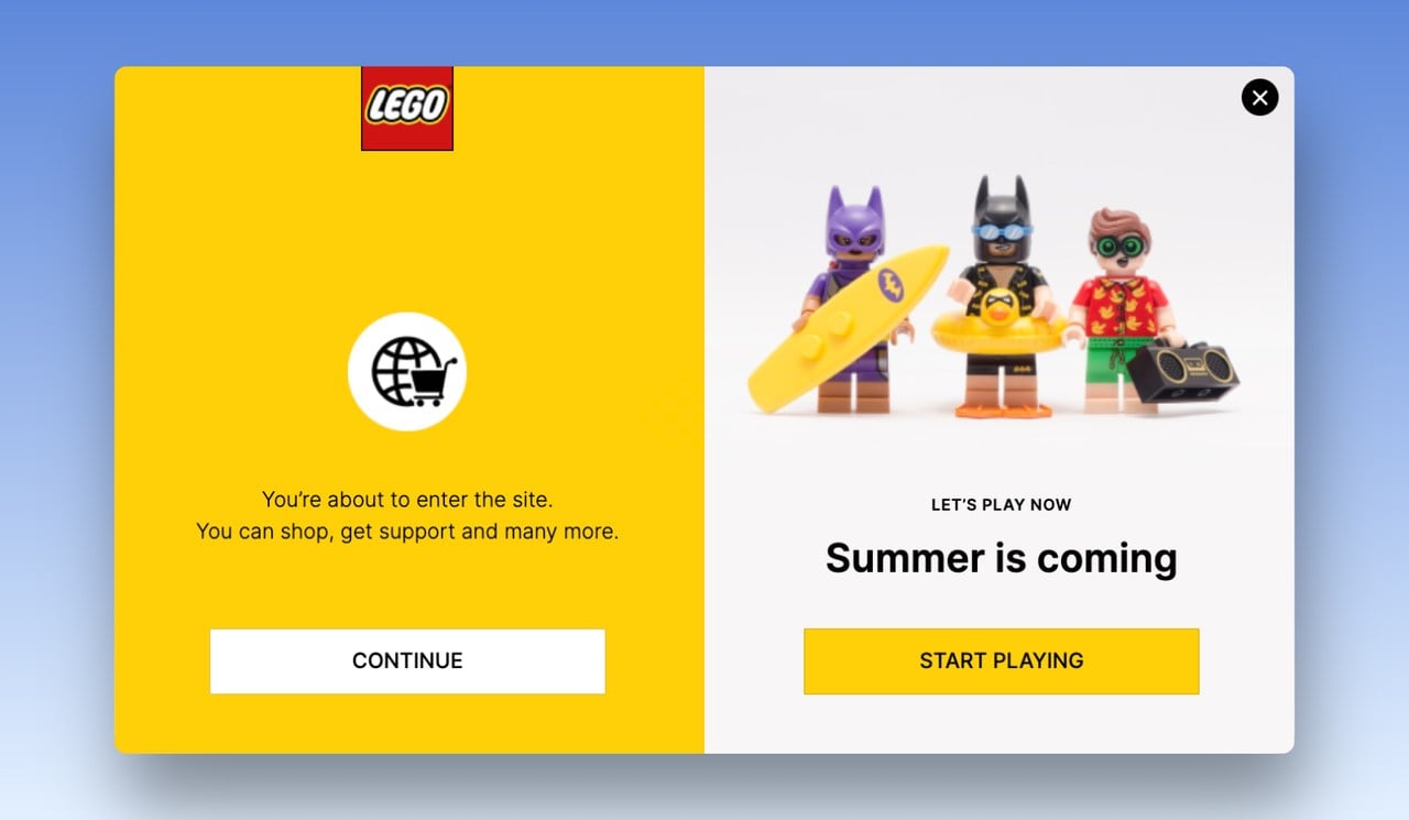 Kullanıcılara sitedeki farklı bölümlerde yön bulmalarına yardımcı olan Logo'dan bir navigasyon pop-up örneği