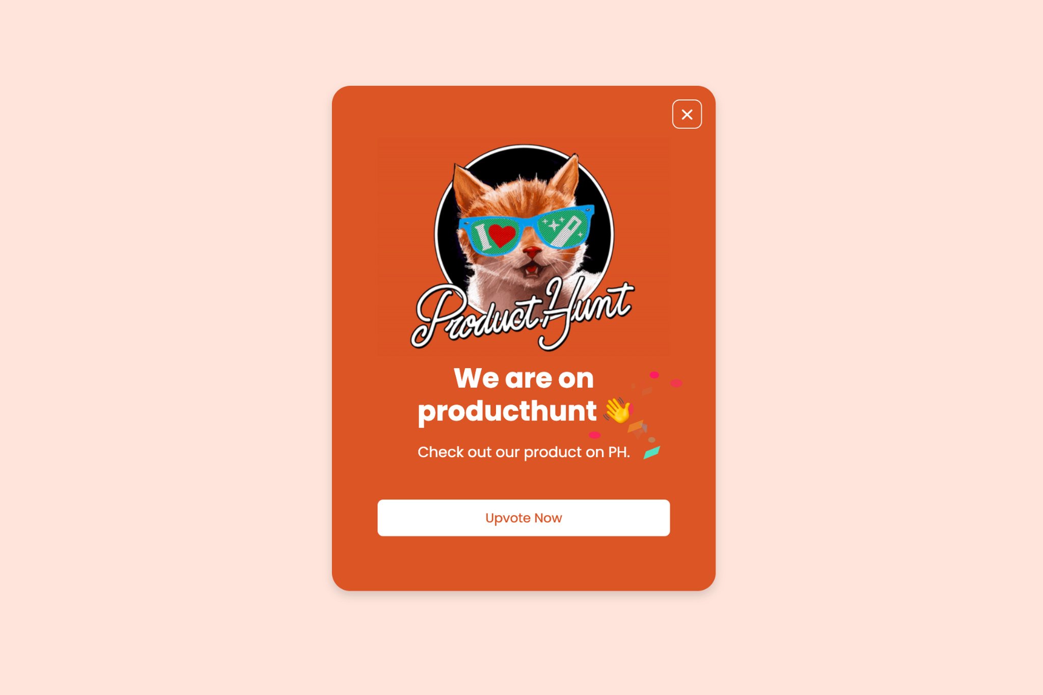 Ürün avı üzerinde olduğumuzu belirten duyuru pop-up örneği