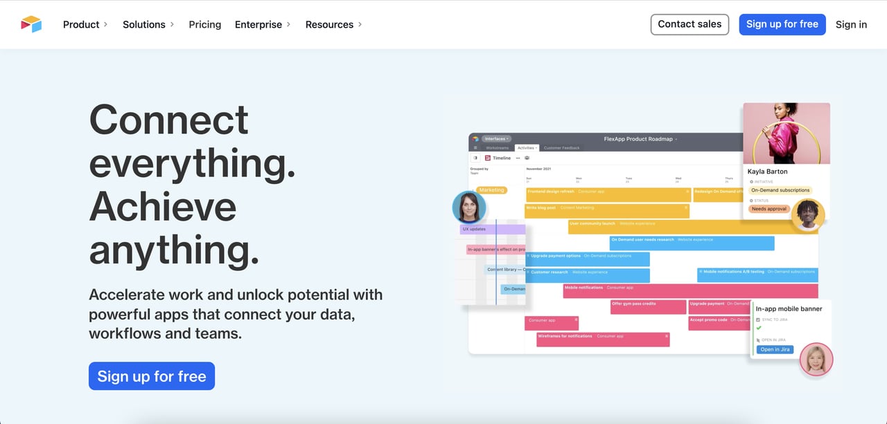 Airtable SaaS landing page screenshot
