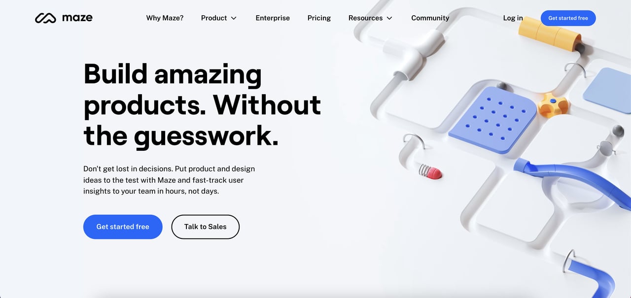Maze SaaS landing page screenshot