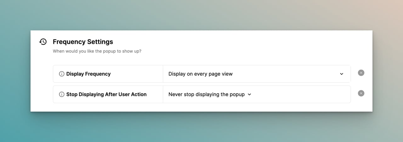 Popupsmart'ta açılır pencere zamanlaması