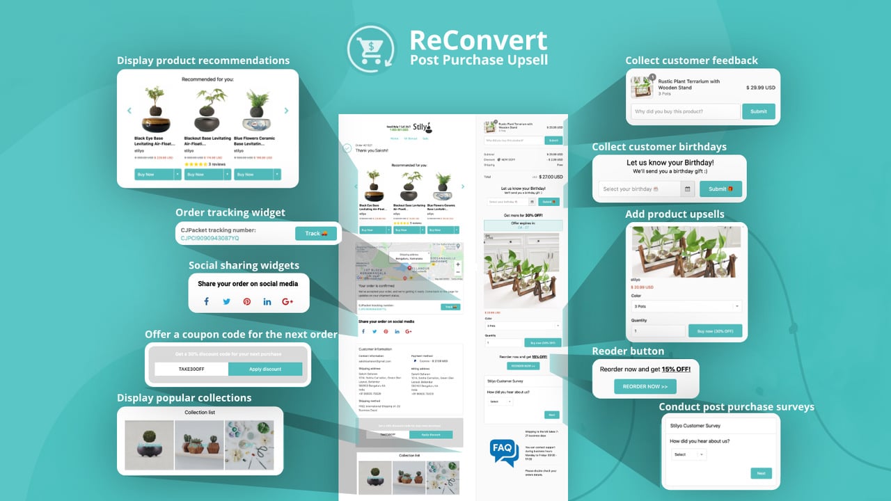 Shopify için Reconvert upsell uygulaması